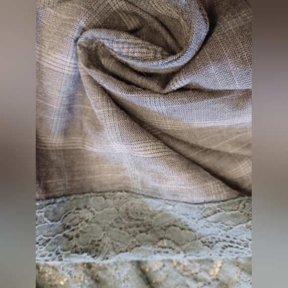 Free People Gray and Black Trench Coat EUC Vintage-Inspired Size 10 - Picture 10 of 12